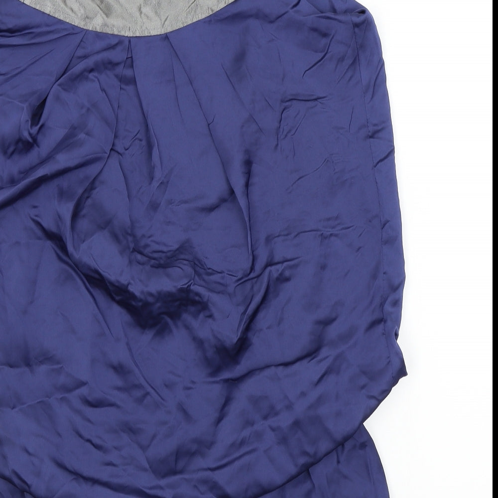 Ever-Pretty Womens Blue Fit & Flare Size 12 - bow neck detail