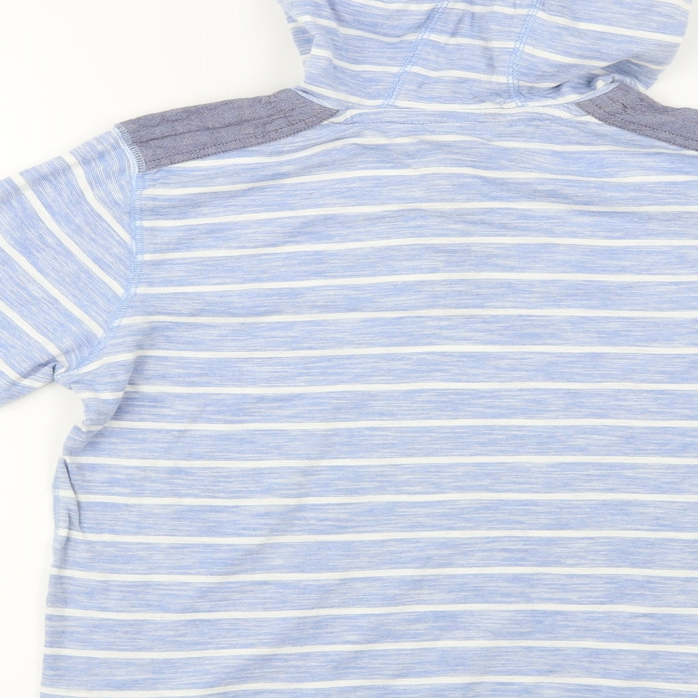 George Boys Blue Striped Pullover Hoodie Size 12-13 Years