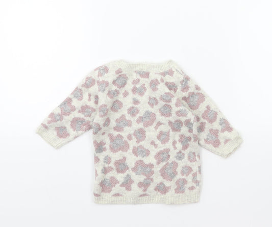 Primark Baby White Animal Print Pullover Jumper Size 3-6 Months
