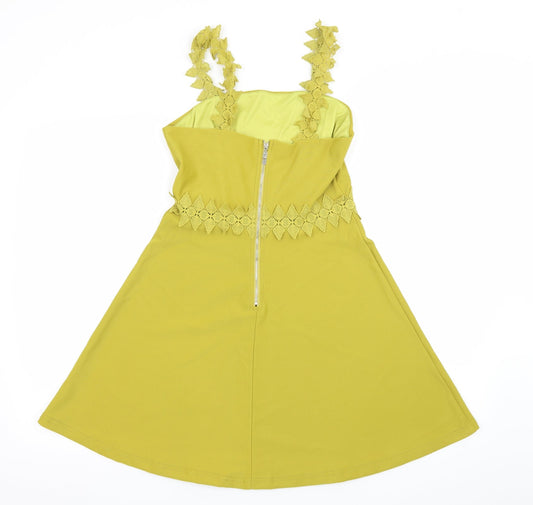 Luc-ce Womens Green Skater Dress Size S