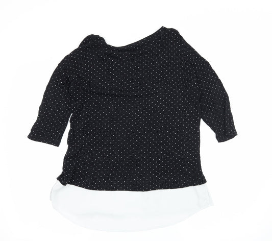 Stradivarius Womens Beige Polka Dot Jersey Basic T-Shirt Size M