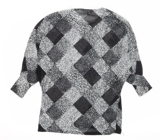 New Look Womens Black Argyle/Diamond Knit Pullover Jumper Size S