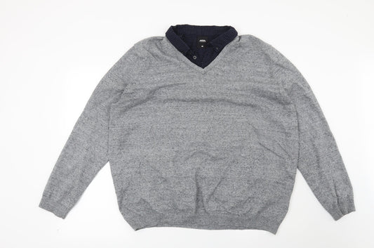 Burton Mens Grey Pullover Jumper Size 2XL