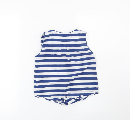 NEXT Girls Blue Striped Basic Button-Up Size 8 Years