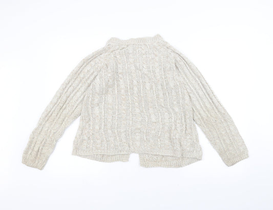 Lily & dan Girls White Knit Jacket Coatigan Size 11-12 Years