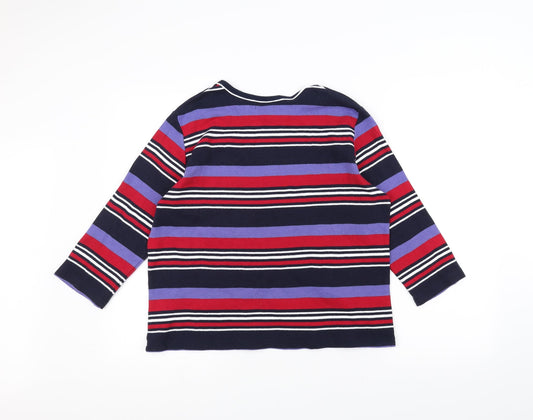 Damart Womens Purple Striped Pullover Jumper Size 14