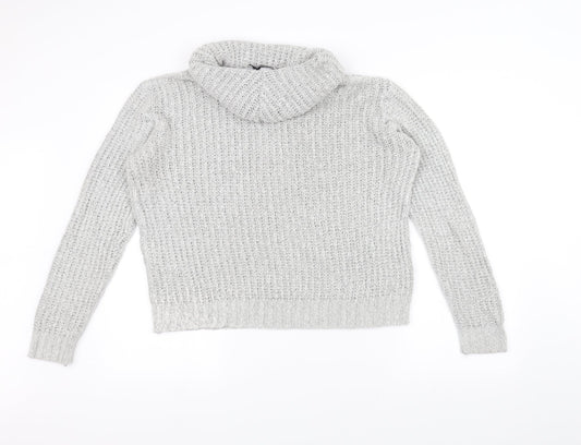 Boohoo Womens Grey Knit Pullover Jumper Size M