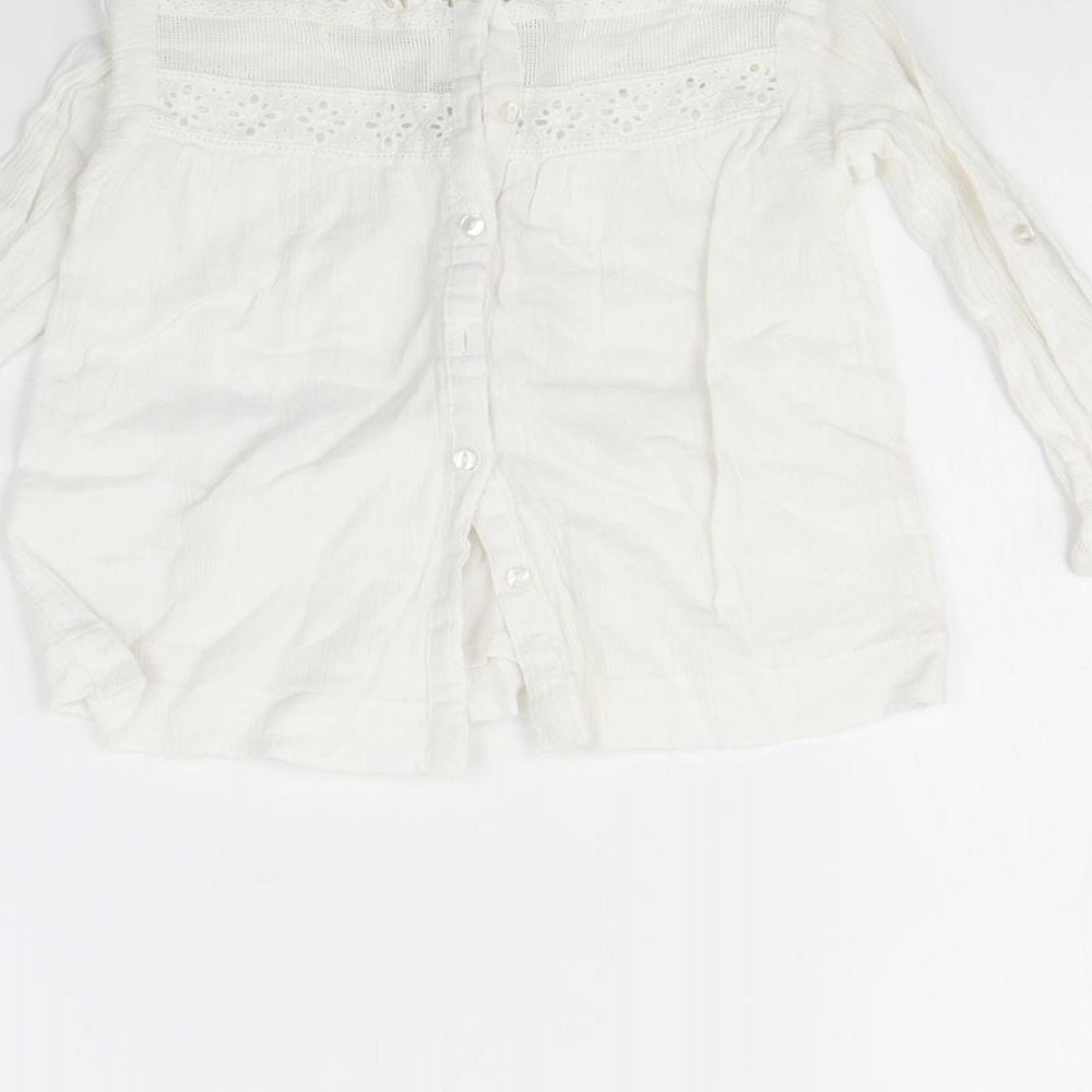 Zara Girls White Basic Blouse Size 2 Years