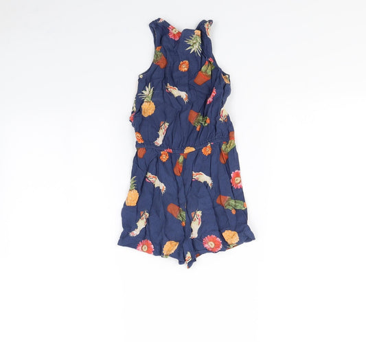 NEXT Girls Black Spotted Playsuit One-Piece Size 4 Years - Fruit