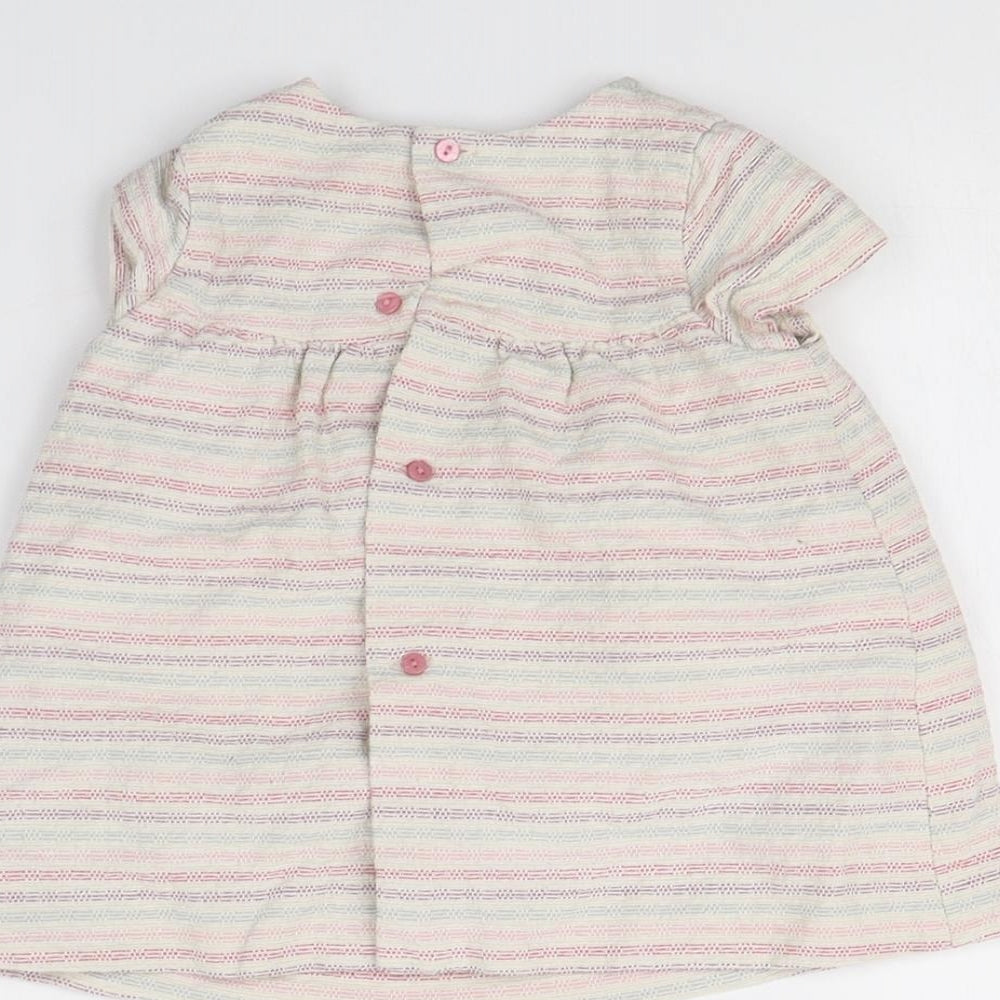Brand and care label for Zara Baby White Striped Fit & Flare, size 9-12, Months
