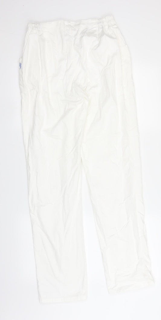 Plagg Womens White Trousers Size M L30.5 in