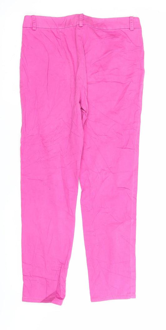 Simple Womens Pink Chino Trousers Size 8 L25 in
