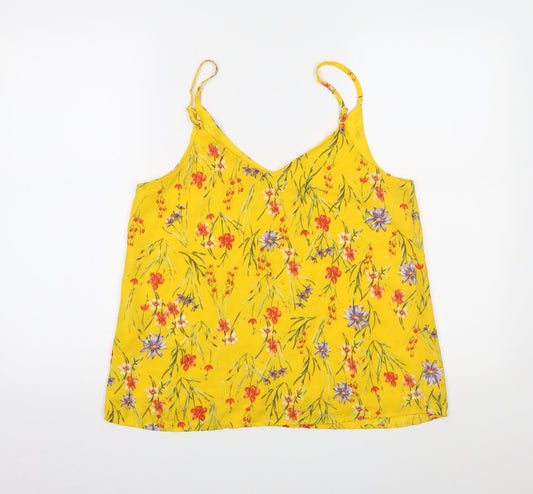 cotton:on Womens Yellow Floral Camisole Tank Size S