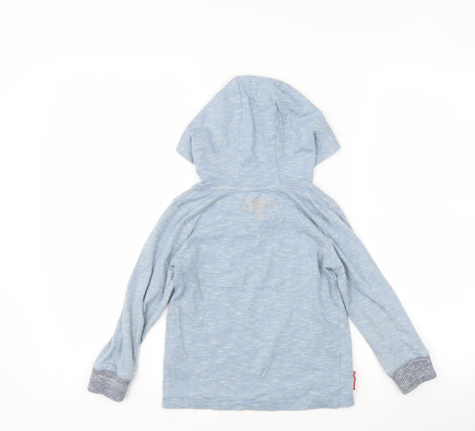 Ladybird Boys Blue Striped Pullover Hoodie Size 4-5 Years - star print