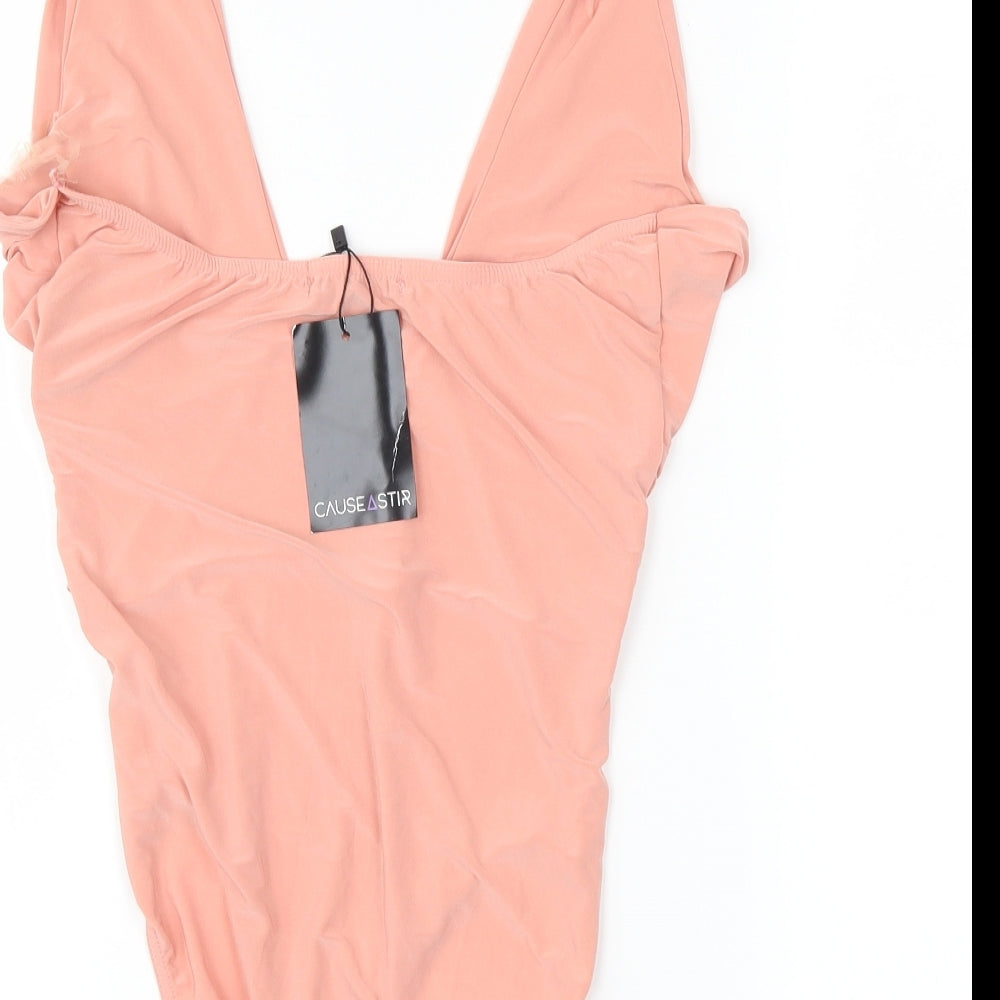 Juliet Womens Pink Bodysuit One-Piece Size 10