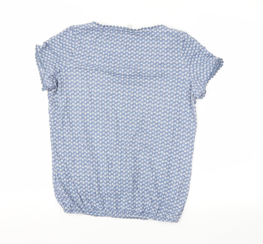 next Womens Blue Floral Basic T-Shirt Size 6