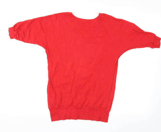 Sammy Girls Red Basic T-Shirt Size 10-11 Years