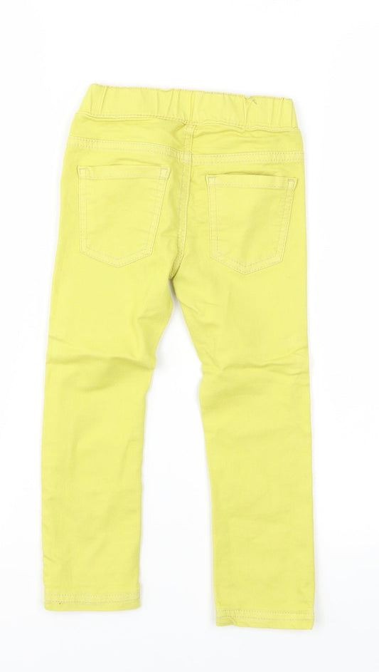 preworn Girls Yellow Jegging Trousers Size 2XS