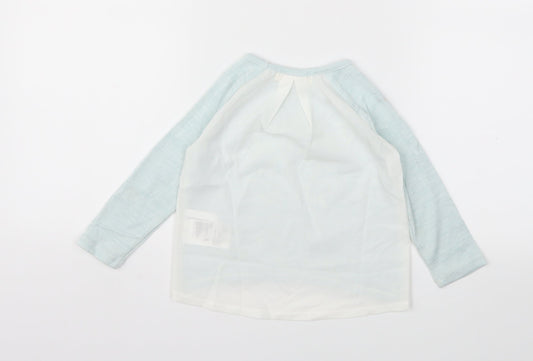 H&M Girls Blue Animal Print Basic T-Shirt Size 2 Years