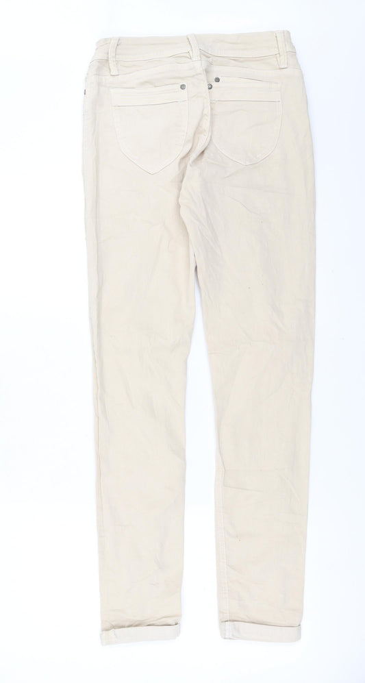 Preworn Womens Beige Denim Straight Jeans Size 10 L31 in