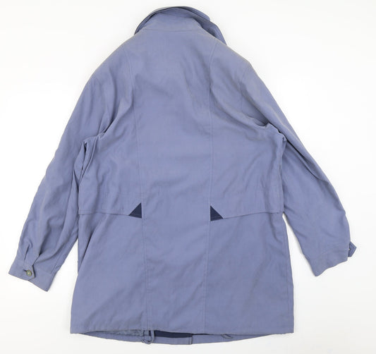 Lawrayne Womens Blue Overcoat Coat Size 14