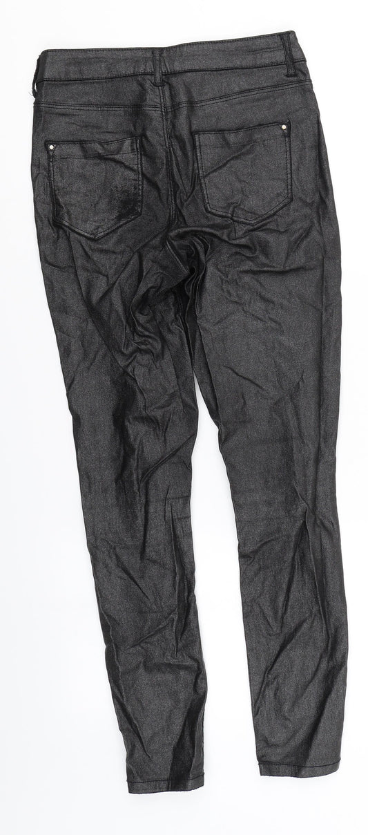 Dorothy Perkins Womens Silver Skinny Jeans Size 8 L26 in