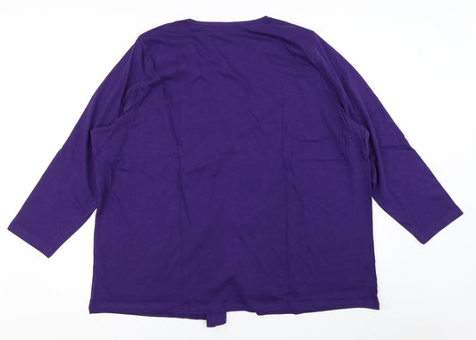 Preworn Womens Purple Basic T-Shirt Size 2