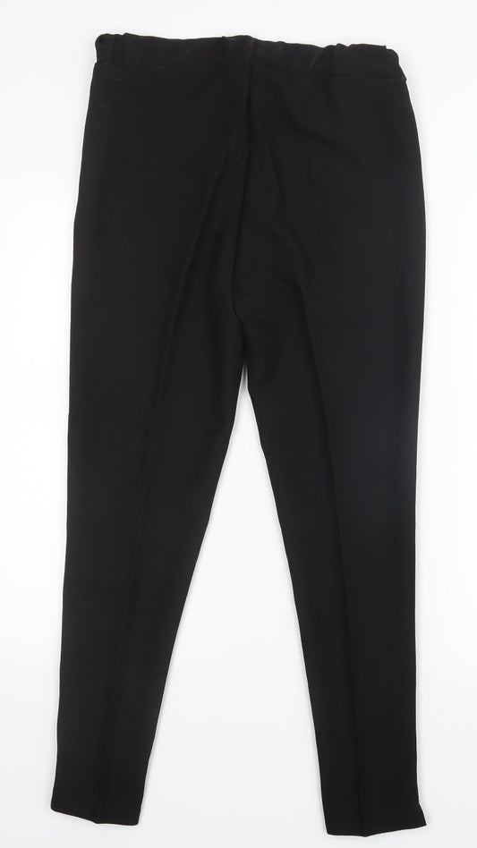 Divine Womens Black Trousers Size 14 L26.5 in