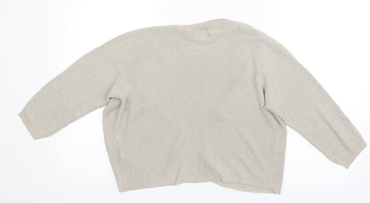 Debenhams Womens Beige Knit Cardigan Jumper Size 12