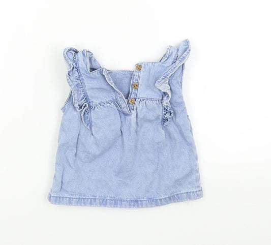 TU Girls Blue Basic Casual Size 0-3 Months - Ruffle Detail
