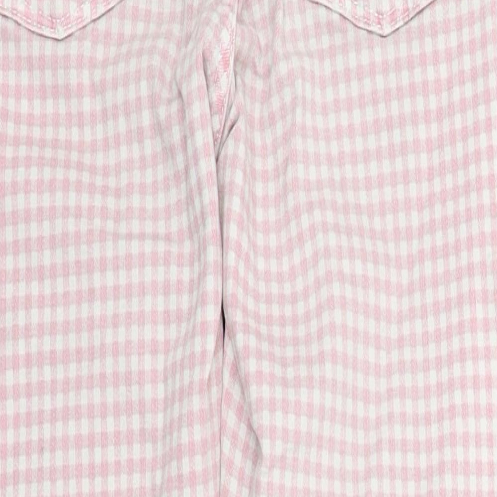 Jack Wills Womens Pink Check Skinny Jeans Size 8 L24 in
