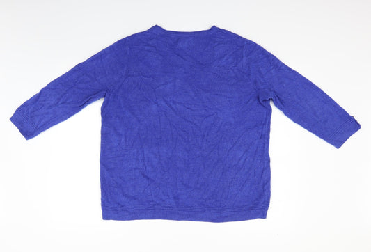 Maine Womens Blue Pullover Jumper Size 22