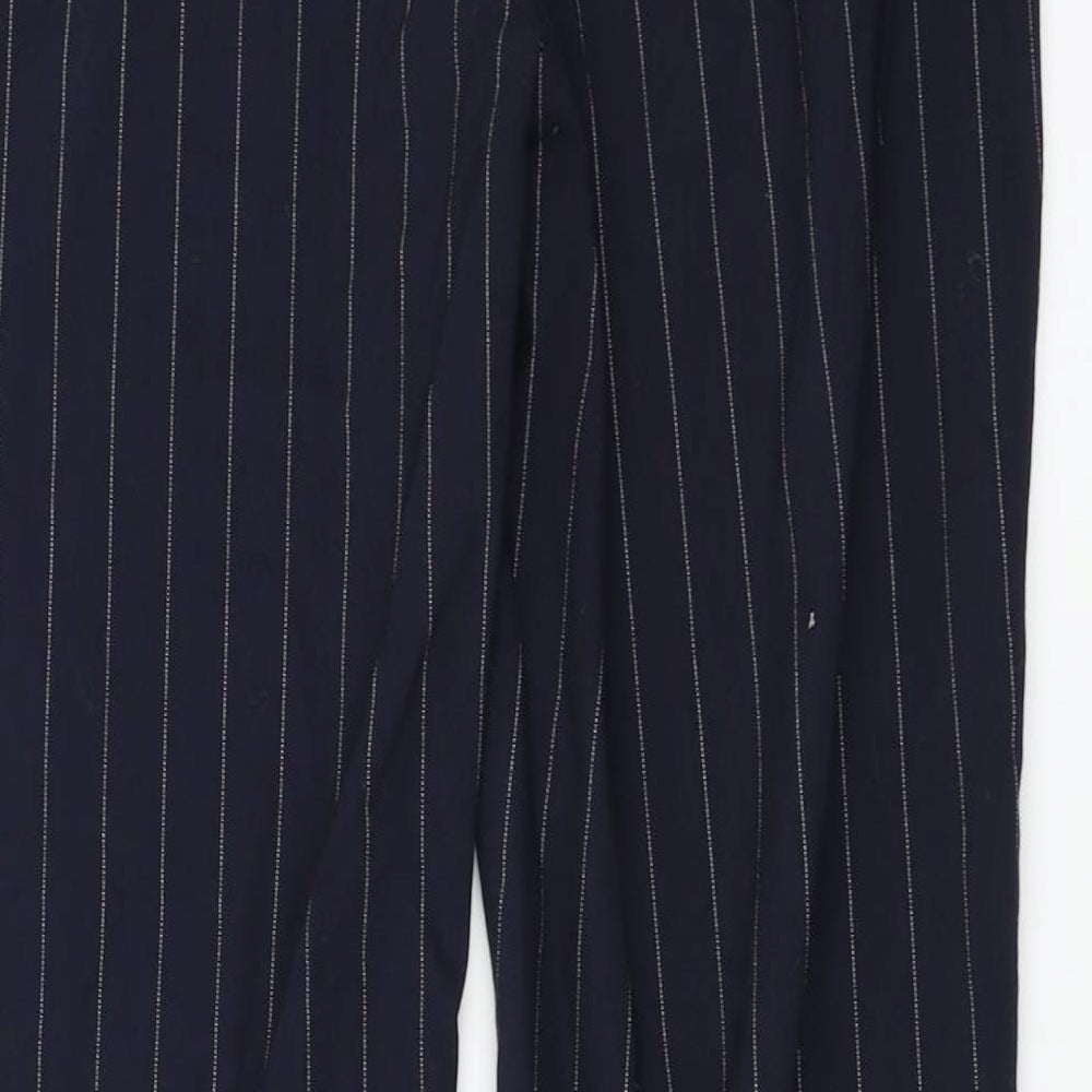 Marks and Spencer Womens Blue Striped Trousers Size 10 L23 in