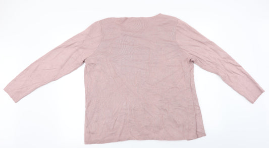 Bonmarché Womens Pink Pullover Jumper Size L