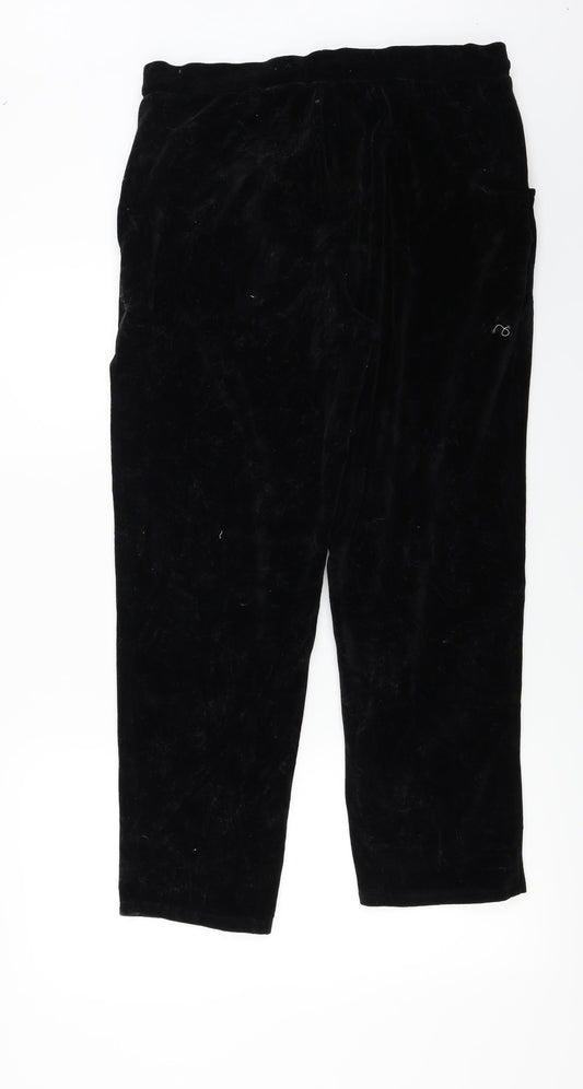 M&Co Womens Black Trousers Size 16 L25 in