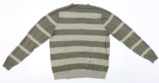 Marks and Spencer Womens Brown Striped Pullover Jumper Size L