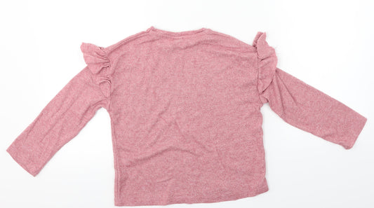 Zara Girls Pink Pullover Jumper Size 7 Years