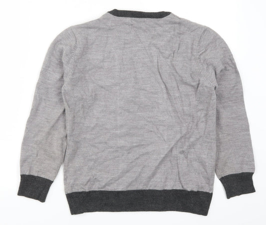 Ann Marie Womens Grey Striped Pullover Jumper Size S