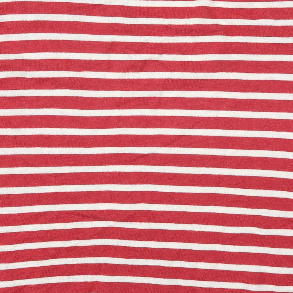 Fig Womens Red Striped Pullover Jumper One Size