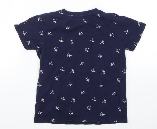 Primark Boys Blue Basic T-Shirt Size 5-6 Years - Palm Leaves