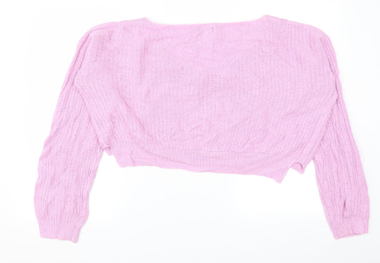 Boohoo Womens Pink Pullover Jumper Size L