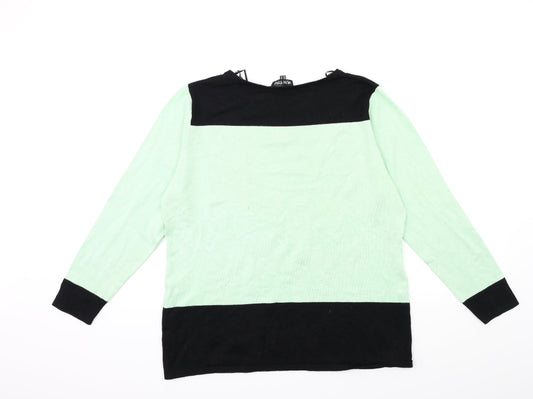 marble Womens Green Knit Pullover Jumper Size 4