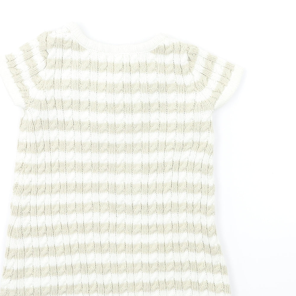 Brand and care label for Cynthia Rowley Baby Gold Striped Knit Jumper Dress, size 9-12, Months