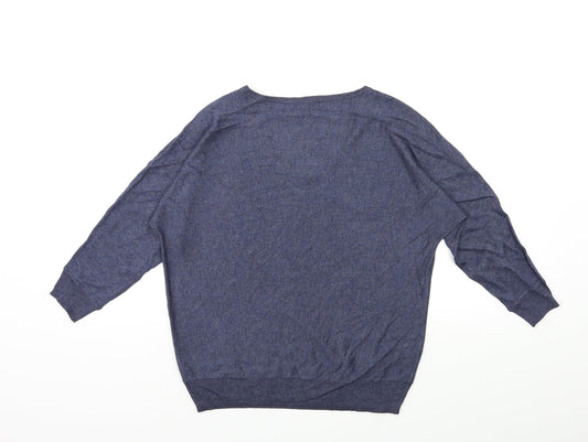 M&Co Womens Blue Knit Pullover Jumper Size 10