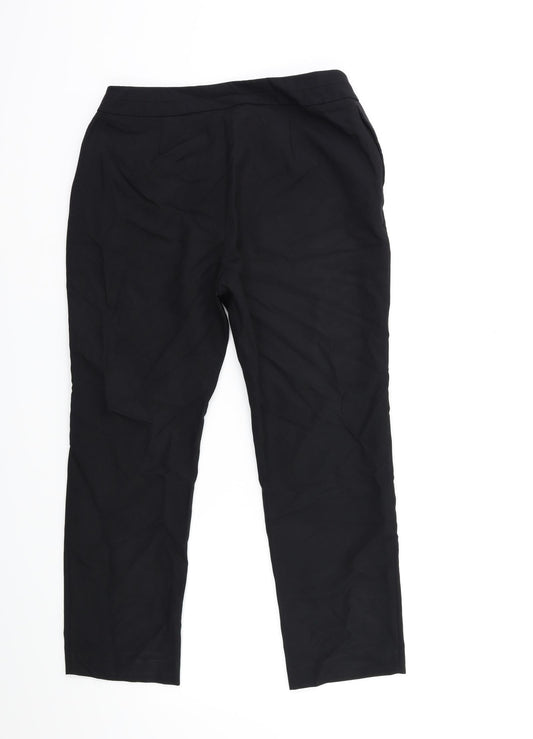Preworn Womens Black Trousers Size 10 L25 in