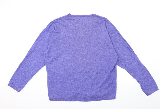 p m Womens Purple Knit Pullover Jumper Size S