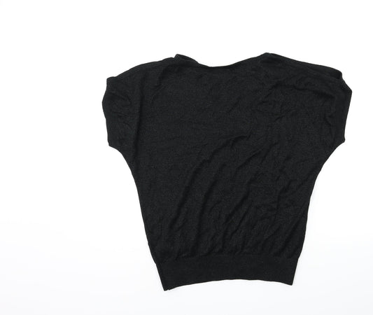 Wallis Womens Black Knit Pullover Jumper Size S - Open Shoulder