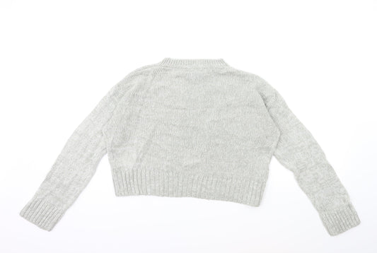 New Look Womens Grey Knit Pullover Jumper Size S