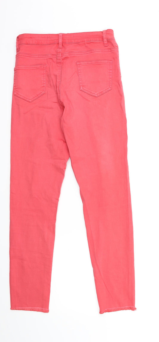 Denim & Co. Womens Red Denim Skinny Jeans Size 12 L28 in