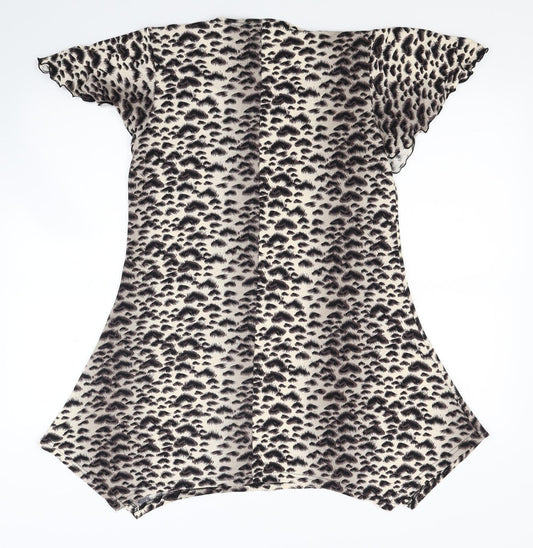 Poetic soul Womens Brown Animal Print T-Shirt Dress Size S - Beach Cover Up